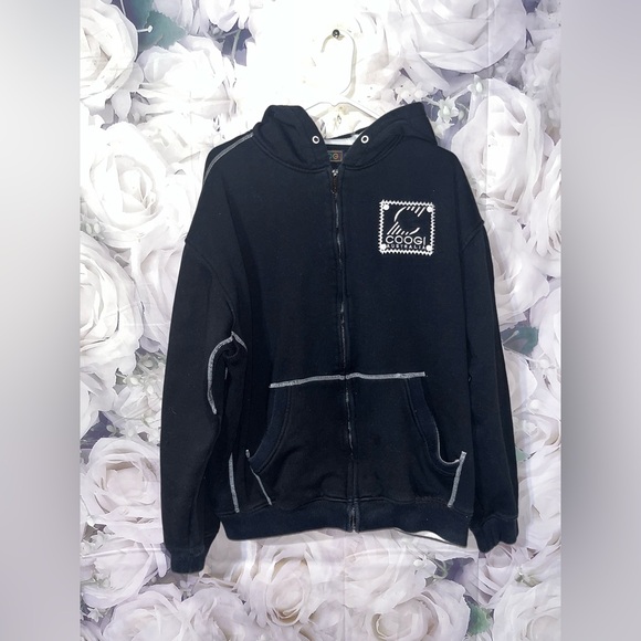COOGI Other - Coogi Hoodie Mens Full Zip Embroidered Sweatshirt Size XL Y2K Thick